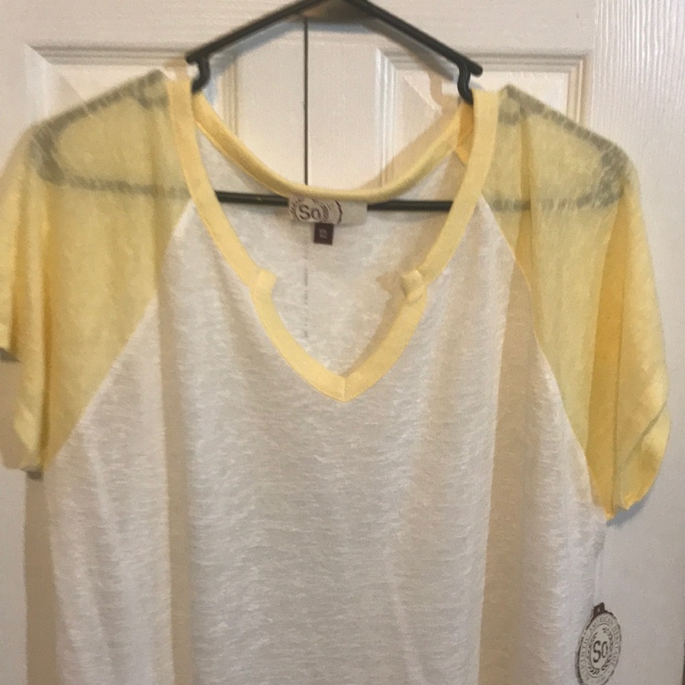 SO Yellow & White Baseball Tee - Picture 2 of 5